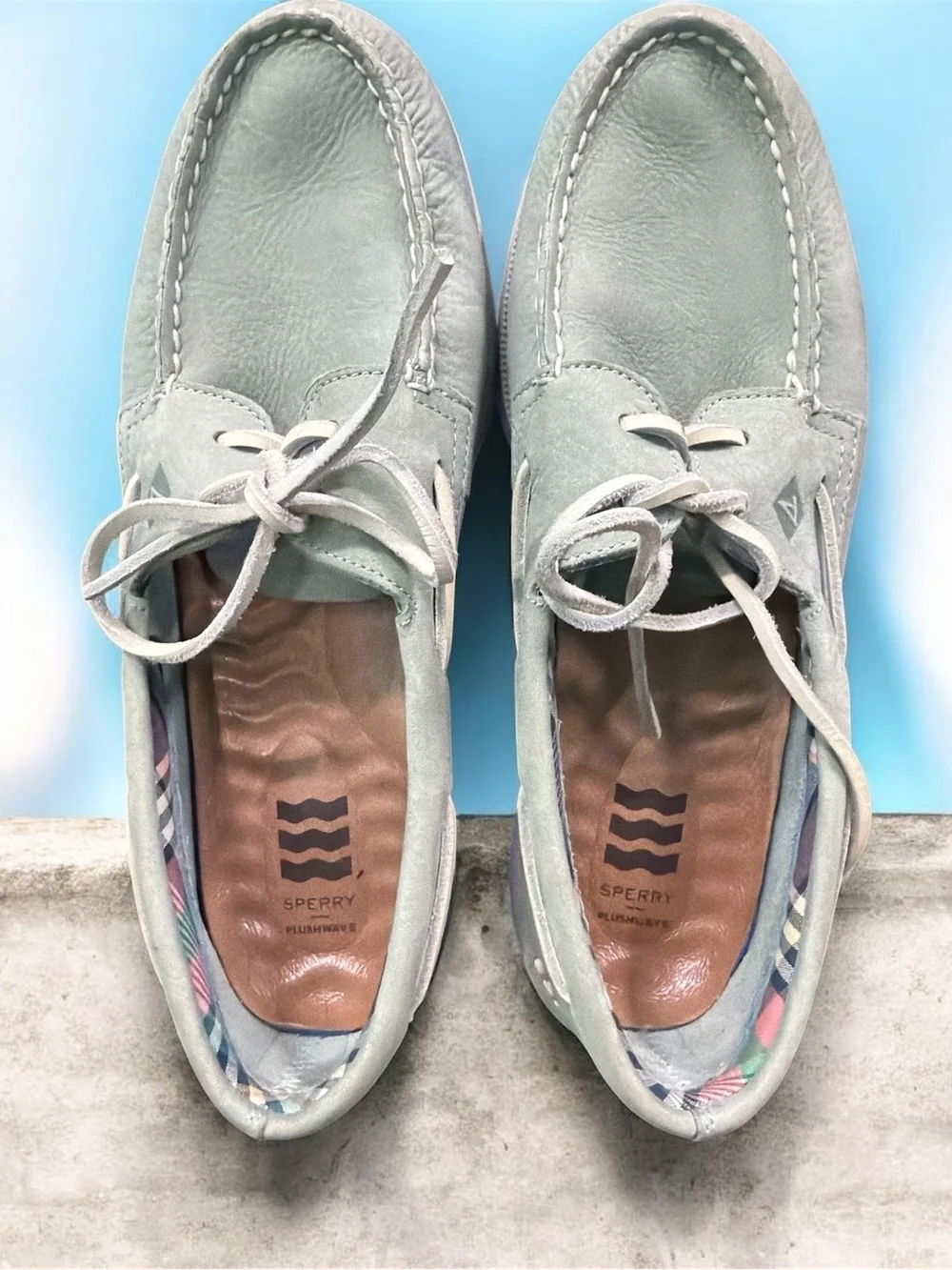 Sperry Top Sider Men's Casual Lace-Up Boat Shoes in Sage Green